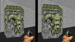 Example image showing the use of x-offset to bend a texture around a pedastal